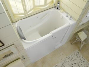 Overhead view of a new walk-in bathtub